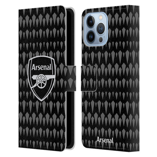 Arsenal FC 2023/24 Crest Kit Home Goalkeeper Leather Book Wallet Case Cover For Apple iPhone 13 Pro Max