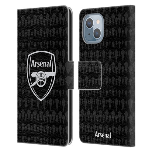 Arsenal FC 2023/24 Crest Kit Home Goalkeeper Leather Book Wallet Case Cover For Apple iPhone 14