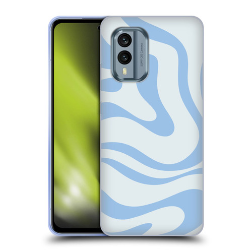 Kierkegaard Design Studio Art Blue Abstract Swirl Pattern Soft Gel Case for Nokia X30