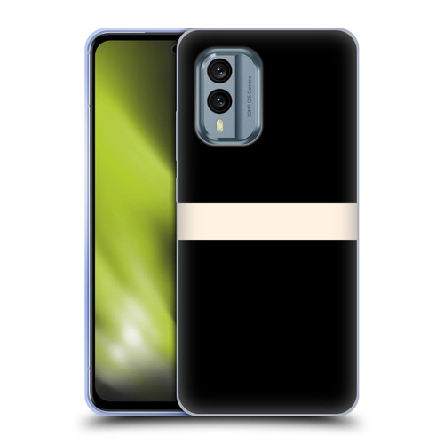 Kierkegaard Design Studio Art Stripe Minimalist Black Cream Soft Gel Case for Nokia X30