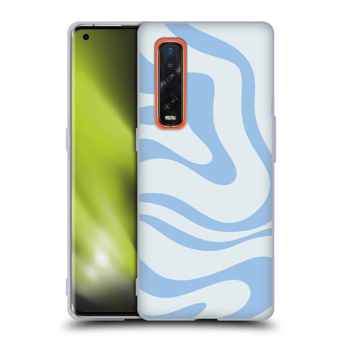 Kierkegaard Design Studio Art Blue Abstract Swirl Pattern Soft Gel Case for OPPO Find X2 Pro 5G