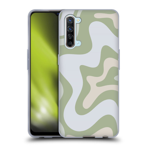 Kierkegaard Design Studio Art Retro Swirl Abstract Sage Soft Gel Case for OPPO Find X2 Lite 5G