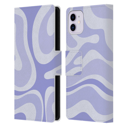 Kierkegaard Design Studio Art Modern Liquid Swirl Purple Leather Book Wallet Case Cover For Apple iPhone 11