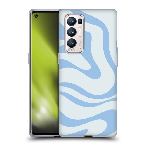 Kierkegaard Design Studio Art Blue Abstract Swirl Pattern Soft Gel Case for OPPO Find X3 Neo / Reno5 Pro+ 5G