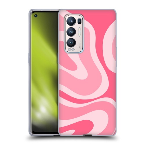 Kierkegaard Design Studio Art Modern Liquid Swirl Candy Pink Soft Gel Case for OPPO Find X3 Neo / Reno5 Pro+ 5G