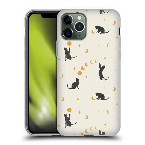 Episodic Drawing Pattern Cat And Moon Soft Gel Case for Apple iPhone 11 Pro