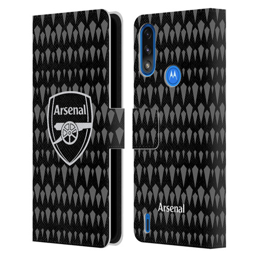 Arsenal FC 2023/24 Crest Kit Home Goalkeeper Leather Book Wallet Case Cover For Motorola Moto E7 Power / Moto E7i Power