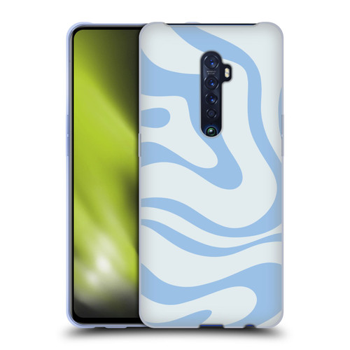 Kierkegaard Design Studio Art Blue Abstract Swirl Pattern Soft Gel Case for OPPO Reno 2