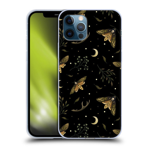 Episodic Drawing Pattern Death Head Moth Soft Gel Case for Apple iPhone 12 / iPhone 12 Pro
