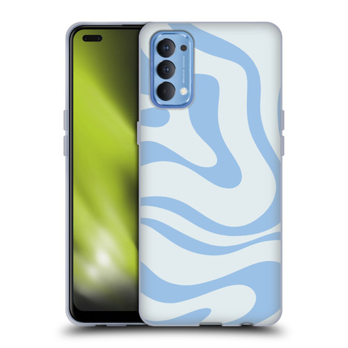 Kierkegaard Design Studio Art Blue Abstract Swirl Pattern Soft Gel Case for OPPO Reno 4 5G