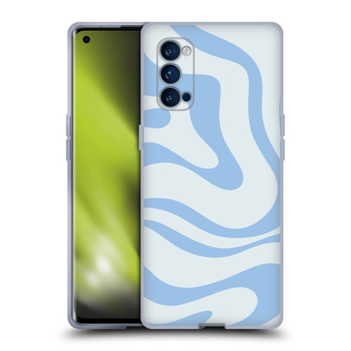 Kierkegaard Design Studio Art Blue Abstract Swirl Pattern Soft Gel Case for OPPO Reno 4 Pro 5G