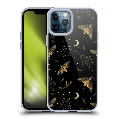 Episodic Drawing Pattern Death Head Moth Soft Gel Case for Apple iPhone 12 Pro Max