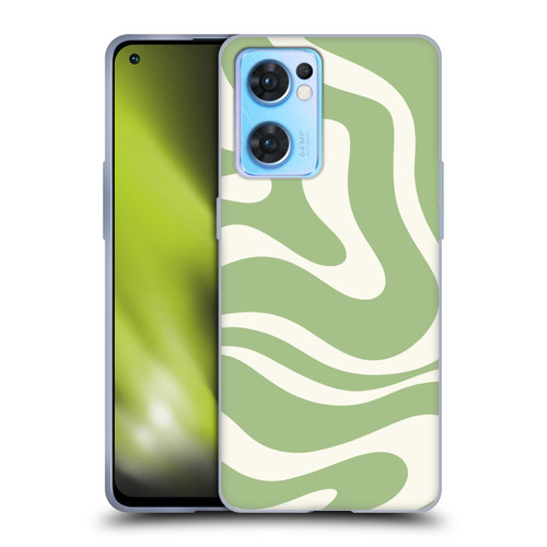 Kierkegaard Design Studio Art Modern Liquid Swirl in Sage Soft Gel Case for OPPO Reno7 5G / Find X5 Lite