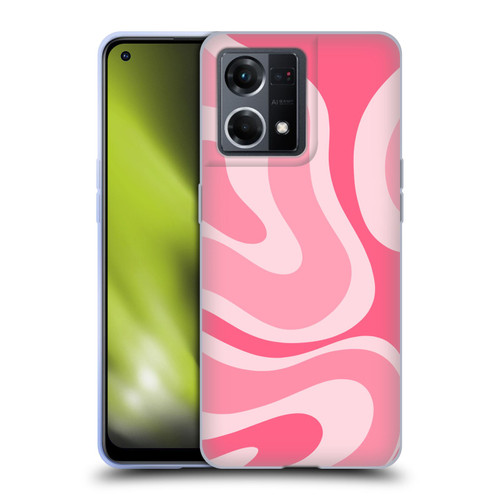 Kierkegaard Design Studio Art Modern Liquid Swirl Candy Pink Soft Gel Case for OPPO Reno8 4G