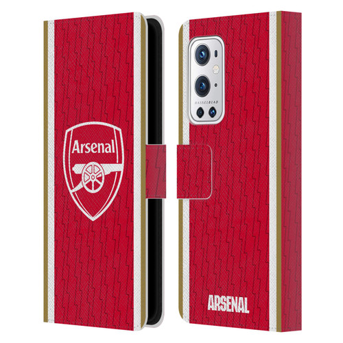 Arsenal FC 2023/24 Crest Kit Home Leather Book Wallet Case Cover For OnePlus 9 Pro