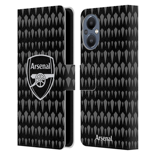 Arsenal FC 2023/24 Crest Kit Home Goalkeeper Leather Book Wallet Case Cover For OnePlus Nord N20 5G