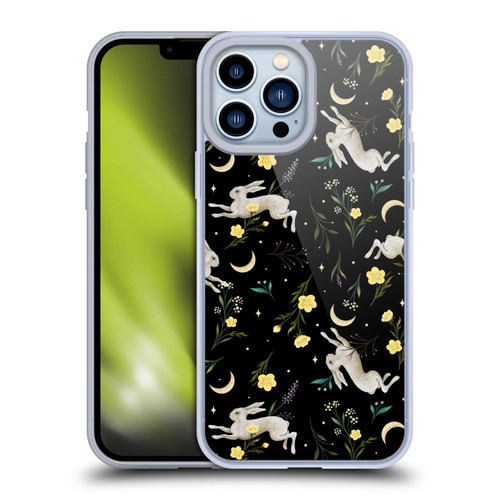 Episodic Drawing Pattern Bunny Night Soft Gel Case for Apple iPhone 13 Pro Max