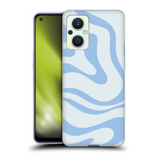 Kierkegaard Design Studio Art Blue Abstract Swirl Pattern Soft Gel Case for OPPO Reno8 Lite