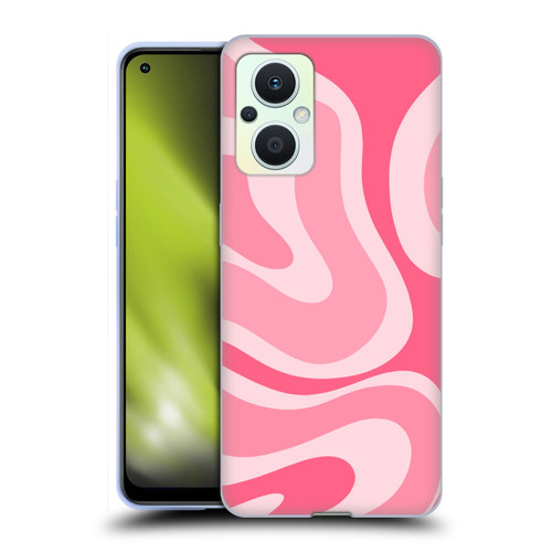 Kierkegaard Design Studio Art Modern Liquid Swirl Candy Pink Soft Gel Case for OPPO Reno8 Lite