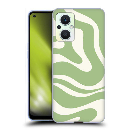 Kierkegaard Design Studio Art Modern Liquid Swirl in Sage Soft Gel Case for OPPO Reno8 Lite