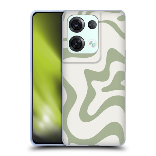 Kierkegaard Design Studio Art Retro Liquid Swirl Sage Green Soft Gel Case for OPPO Reno8 Pro