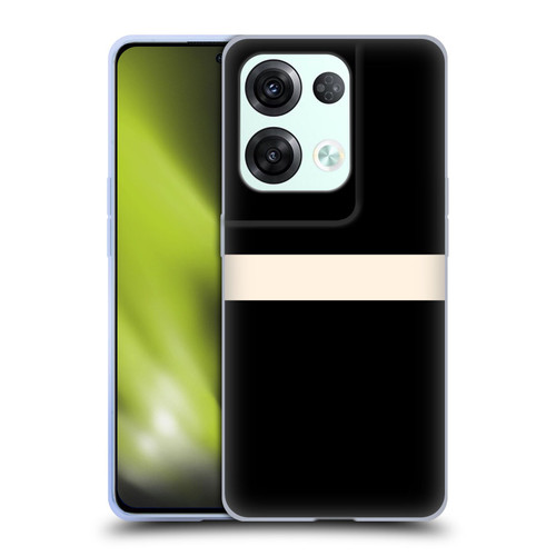 Kierkegaard Design Studio Art Stripe Minimalist Black Cream Soft Gel Case for OPPO Reno8 Pro