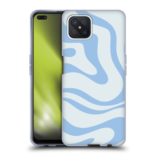 Kierkegaard Design Studio Art Blue Abstract Swirl Pattern Soft Gel Case for OPPO Reno4 Z 5G