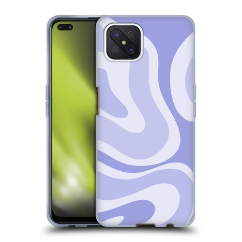 Kierkegaard Design Studio Art Modern Liquid Swirl Purple Soft Gel Case for OPPO Reno4 Z 5G