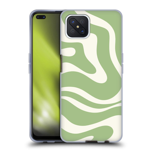 Kierkegaard Design Studio Art Modern Liquid Swirl in Sage Soft Gel Case for OPPO Reno4 Z 5G