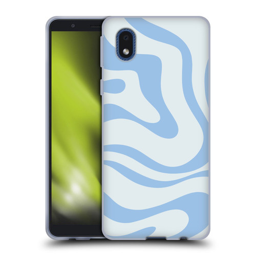 Kierkegaard Design Studio Art Blue Abstract Swirl Pattern Soft Gel Case for Samsung Galaxy A01 Core (2020)