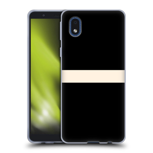 Kierkegaard Design Studio Art Stripe Minimalist Black Cream Soft Gel Case for Samsung Galaxy A01 Core (2020)
