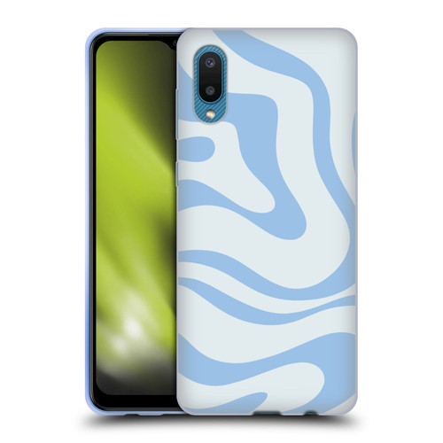 Kierkegaard Design Studio Art Blue Abstract Swirl Pattern Soft Gel Case for Samsung Galaxy A02/M02 (2021)