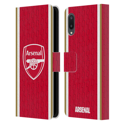 Arsenal FC 2023/24 Crest Kit Home Leather Book Wallet Case Cover For Samsung Galaxy A02/M02 (2021)