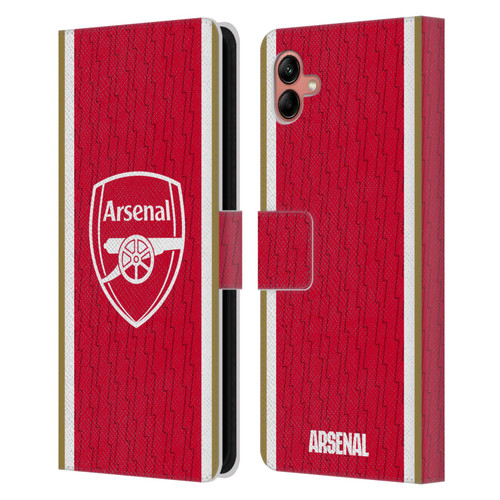 Arsenal FC 2023/24 Crest Kit Home Leather Book Wallet Case Cover For Samsung Galaxy A04 (2022)
