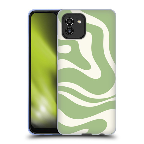 Kierkegaard Design Studio Art Modern Liquid Swirl in Sage Soft Gel Case for Samsung Galaxy A03 (2021)