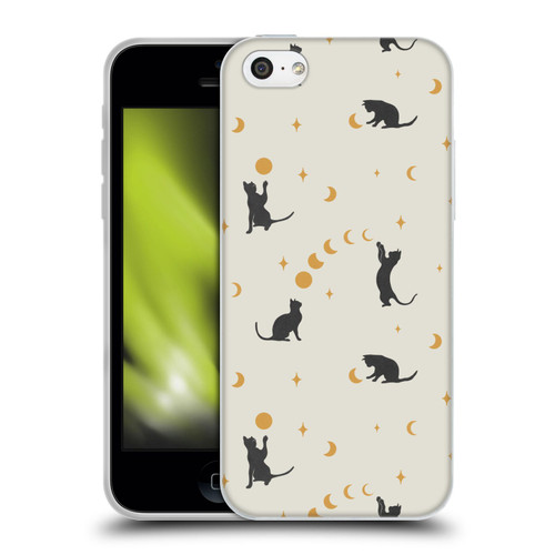 Episodic Drawing Pattern Cat And Moon Soft Gel Case for Apple iPhone 5c