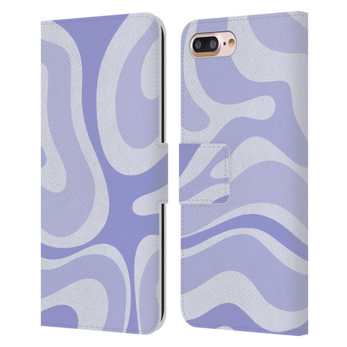 Kierkegaard Design Studio Art Modern Liquid Swirl Purple Leather Book Wallet Case Cover For Apple iPhone 7 Plus / iPhone 8 Plus