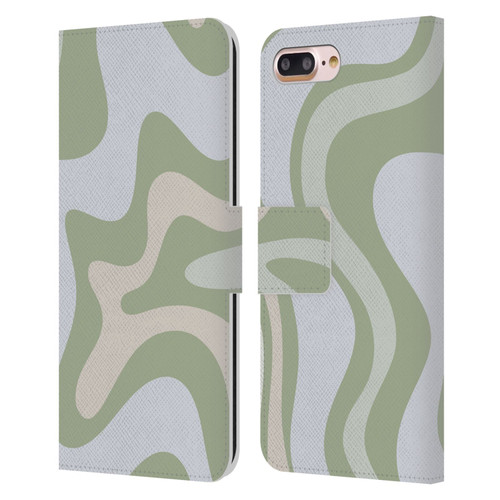 Kierkegaard Design Studio Art Retro Swirl Abstract Sage Leather Book Wallet Case Cover For Apple iPhone 7 Plus / iPhone 8 Plus