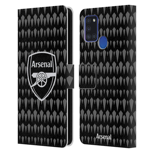 Arsenal FC 2023/24 Crest Kit Home Goalkeeper Leather Book Wallet Case Cover For Samsung Galaxy A21s (2020)
