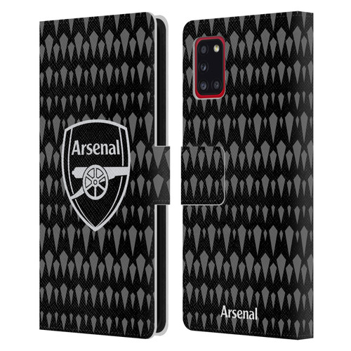 Arsenal FC 2023/24 Crest Kit Home Goalkeeper Leather Book Wallet Case Cover For Samsung Galaxy A31 (2020)