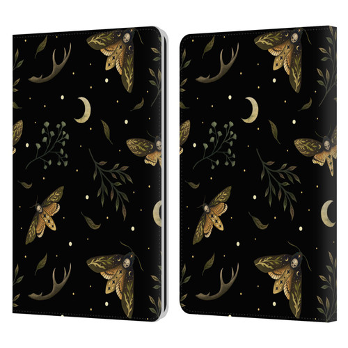 Episodic Drawing Pattern Death Head Moth Leather Book Wallet Case Cover For Amazon Kindle Paperwhite 1 / 2 / 3