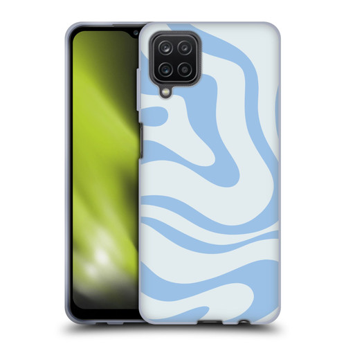 Kierkegaard Design Studio Art Blue Abstract Swirl Pattern Soft Gel Case for Samsung Galaxy A12 (2020)
