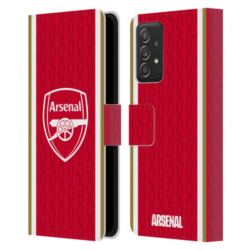 Arsenal FC 2023/24 Crest Kit Home Leather Book Wallet Case Cover For Samsung Galaxy A52 / A52s / 5G (2021)