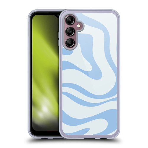 Kierkegaard Design Studio Art Blue Abstract Swirl Pattern Soft Gel Case for Samsung Galaxy A14 5G