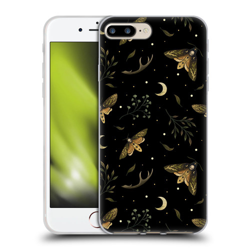 Episodic Drawing Pattern Death Head Moth Soft Gel Case for Apple iPhone 7 Plus / iPhone 8 Plus