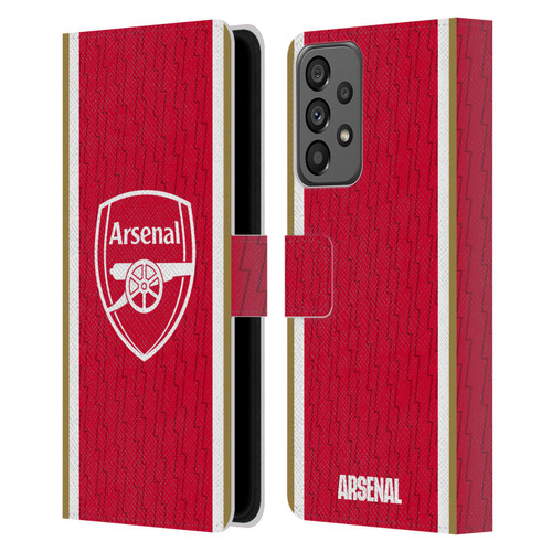 Arsenal FC 2023/24 Crest Kit Home Leather Book Wallet Case Cover For Samsung Galaxy A73 5G (2022)