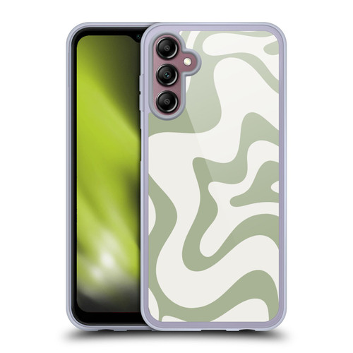 Kierkegaard Design Studio Art Retro Liquid Swirl Sage Green Soft Gel Case for Samsung Galaxy A14 5G