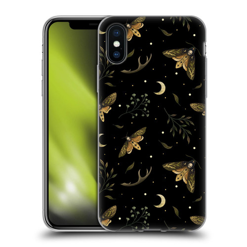 Episodic Drawing Pattern Death Head Moth Soft Gel Case for Apple iPhone X / iPhone XS