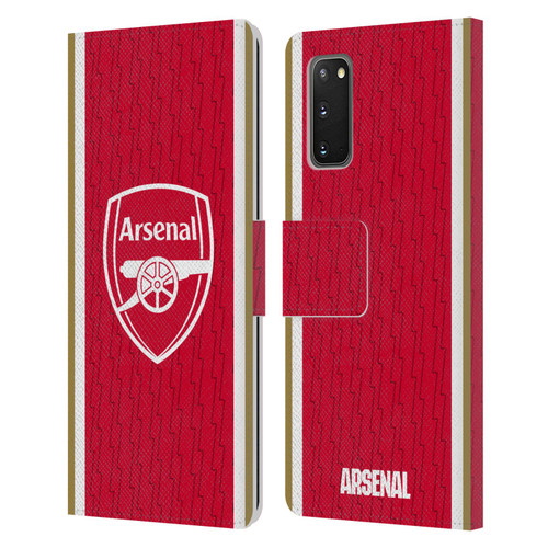 Arsenal FC 2023/24 Crest Kit Home Leather Book Wallet Case Cover For Samsung Galaxy S20 / S20 5G