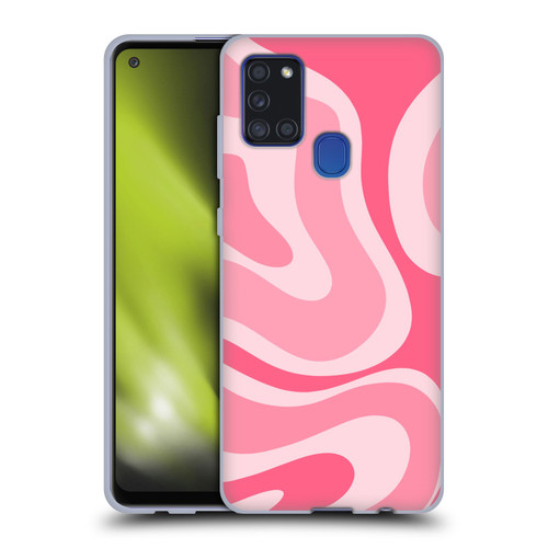 Kierkegaard Design Studio Art Modern Liquid Swirl Candy Pink Soft Gel Case for Samsung Galaxy A21s (2020)